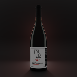 Modélisation de bouteille de vin en 3D sur un fond sombre